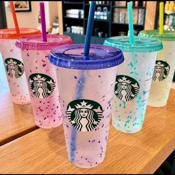 Starbucks Color Changing Confetti cold cups All 5 - Picture 1 of 8